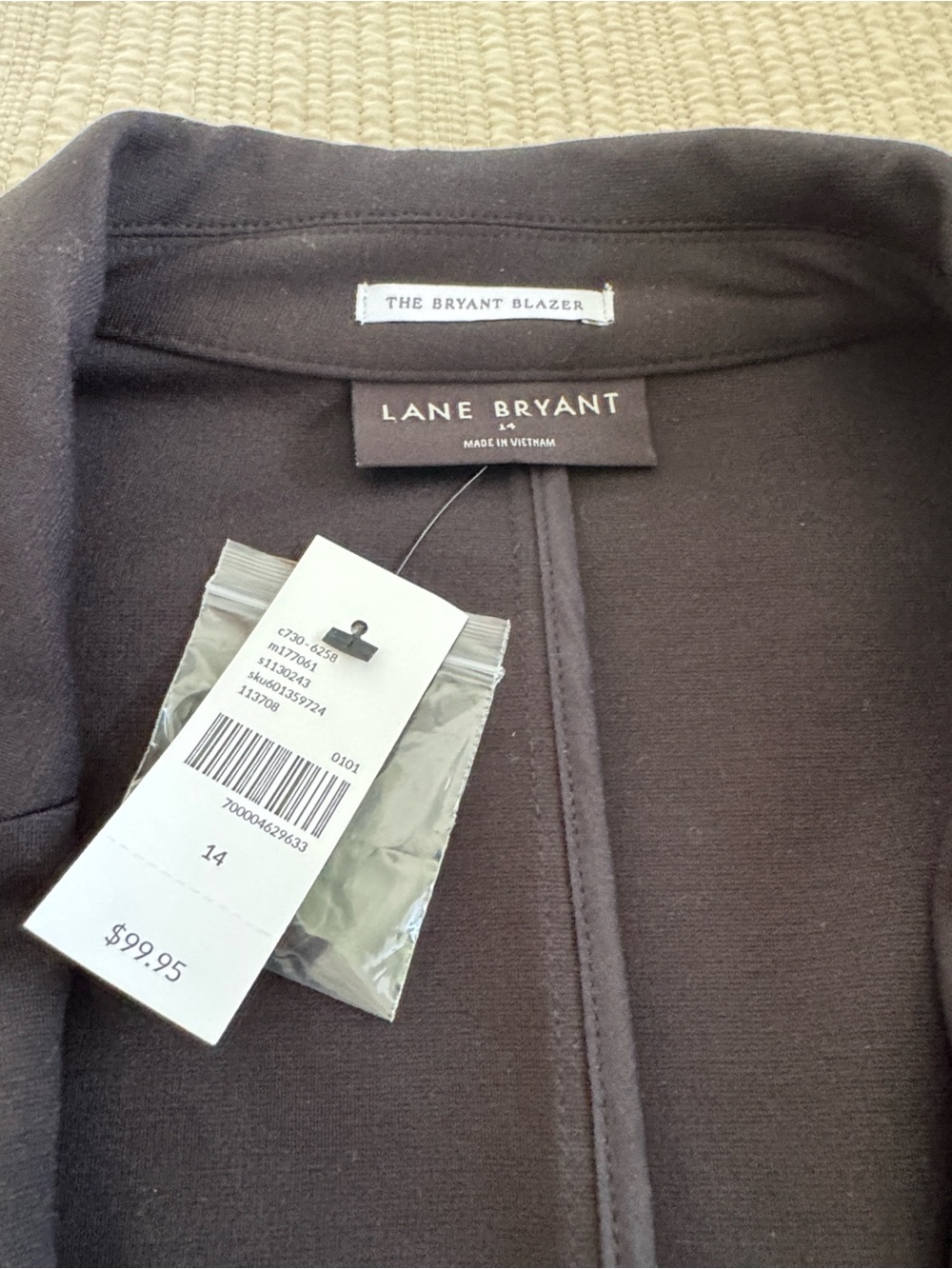Lane Bryant Black Double-Breasted Ponte Blazer with Notch Lapel - Picture 2 of 16